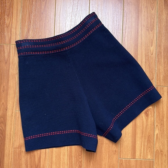 Maje Isla High-waist Side-button Knit Shorts Marine Blue - Picture 3 of 12
